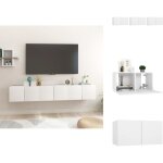 Meubles tv suspendus 3 pcs blanc 60x30x30 cm - meuble tv mural - meuble tv blanc - rangement tv - �tag�re ...