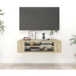 Vidaxl - meuble tv suspendu chêne sonoma 100x30x26, 5 cm bois ingénierie Vidaxl - meuble tv suspendu chêne sonoma 100x30x26, 5 cm bois ingénierie