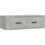 Meuble tv suspendu gris bton 80x36x25 cm bois d'ingnierie vidaxl