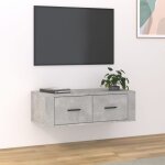 Bonnevie - meuble tv suspendu pour salon - armoire tv gris béton 80x36x25 cm bois d'ingénierie bv692473 ... Bonnevie - meuble tv suspendu pour salon - armoire tv gris béton 80x36x25 cm bois d'ingénierie bv692473 ...