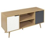 The home deco factory - meuble tv swen 2 portes et 2 niches