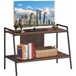 Costway - meuble tv, table console 89 x 43 x 60 cm, console meubles, meuble multim�dia en bois � 2 niveaux, ...