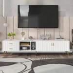 Meuble tv avec tiroirs et �tag�res, pour t�l�viseurs 75 pouces, buffet bas, table basse, 180 x 35 x 41 ...