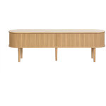 Miliboo - meuble tv vintage bois clair chne avec rangements 2 portes coulissantes l180 cm epic