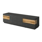 Meublorama - meuble tv 200 cm kiles avec 6 grands tiroirs - dimensions 206. 3 x 53. 6 x 50. 3 cm