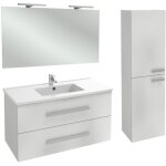 Meuble vasque 100 cm jacob delafon ola up blanc brillant + colonne + miroir et spots Meuble vasque 100 cm jacob delafon ola up blanc brillant + colonne + miroir et spots