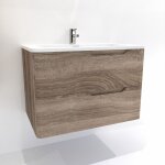 Meuble vasque luna bois fonc 80 cm - sans miroir