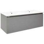 Meuble et vasque salle de bain avec vasque savona 118x43x44, 8 cm gris mat (savona120gm) - naturel