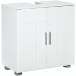 Meuble vasque - meuble sous - vasque - 2 portes rainures, 2 tagres - poignes alliage aluminium - ...