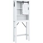 Meuble wc - 68 x 22 x 171 cm - rangement salle de bain au dessus des toilettes wc / lave - linge - armoire ...