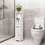 Skecten - meuble wc armoire toilette colonne 20x20x80cm - etagre de rangement 4 niveaux salle de bain ...