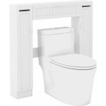 Costway - meuble wc au - dessus des toilettes, etag�re de rangement de salle de bains, avec porte - rouleau ...