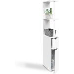 Meuble wc étagère bois willy 2 portes blanc Meuble wc étagère bois willy 2 portes blanc