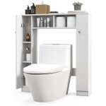 Meuble wc Étagère au - dessus des toilettes, organisateur de rangement autoportant de salle de bain avec ... Meuble wc Étagère au - dessus des toilettes, organisateur de rangement autoportant de salle de bain avec ...