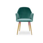 Meubler design - chaise de salle  manger velours pied or skull - vert, velours, mtal, style art dco, ...