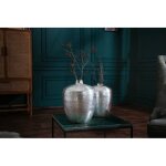 El�gant set de 2 vases oriental 33cm argent�s d�cor�s � la main, style , x x cm - meubler design