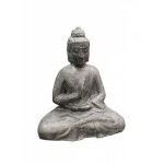 Meubletmoi - dcoration bouddha assis gris en terre cuite h. 52 cm - nirvana