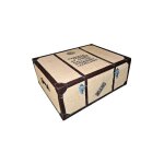 Meubletmoi - malle de rangement table basse imprime vintage style voyage - visa
