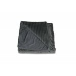 Meubletmoi - plaid 165 x 125 cm gris fonc� en velours c�tel� doux - boreal