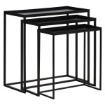 Meubletmoi - set 3 tables d'appoint / consoles gigognes en m�tal noir - joey 3478