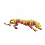 Meubletmoi - statue panthre avec coulures peintures multicolores l90 cm - panthera