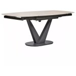 Meubletmoi - table extensible ovale 120 � 180 cm c�ramique effet bois - marshall