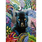 Meubletmoi - tableau peinture panth�re noire 100 x 70 cm style pop art - blacky