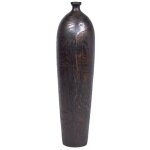 Meubletmoi - vase d�coratif 29 cm racine de bois de teck finition noire - gabriela