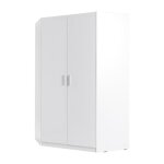 Meublorama - armoire d'angle 2 portes flex ? blanc brillant ? design moderne gain de place Meublorama - armoire d'angle 2 portes flex ? blanc brillant ? design moderne gain de place