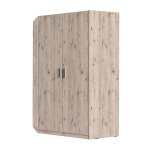 Meublorama - armoire d'angle 2 portes flex ? chêne wellington & gris graphite Meublorama - armoire d'angle 2 portes flex ? chêne wellington & gris graphite