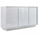Meublorama - buffet 3 portes, collection cream, coloris blanc laqu� brillant, id�al pour un salon ou ...