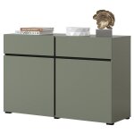 Meublorama - buffet coloris vert sauge 120cm collection havana. bahut design avec 2 portes et 2 tiroirs. ...