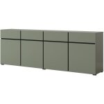 Meublorama - buffet xl coloris vert sauge 225cm collection havana. bahut design avec 4 portes et 4 tiroirs. ...
