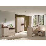 Meublorama - chambre b�b� ou enfant louise, lit 60x120 �volutif en 90x200, armoire, commode � langer ...