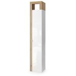 Meublorama - colonne de salle de bains, 1 porte, 5 tagres, collection bura. coloris blanc brillant ...
