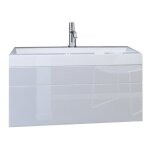 Meublorama - meuble sous vasque 80cm suspendu collection raven, coloris blanc mat et brillant, id�al ...