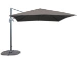 Meublorama - parasol dcentr carr gris anthracite 300x300x255 cm ? couverture polyester 250 g / m