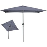 Parasol inclinable rectangulaire gris anthracite 200x300x250 cm ? toile 180 g / m² déperlante Parasol inclinable rectangulaire gris anthracite 200x300x250 cm ? toile 180 g / m² déperlante