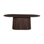 Meublorama - table ovale en bois massif pour 6 couverts collection mitchel en bois exotique de manguier ...
