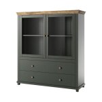 Vaisselier collection assia. coloris vert et chêne. 2 portes et 2 tiroirs Vaisselier collection assia. coloris vert et chêne. 2 portes et 2 tiroirs