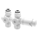 Meykoers kit soupape thermostatique pour radiateur, blanc vannes de radiateur pour raccordement bitube, ...