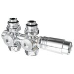 Kit soupape thermostatique pour radiateur, chrom�e vannes de radiateur pour raccordement bitube, raccord ...