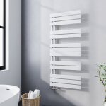 Radiateur sche - serviettes eau chaude blanc 1176x500mm plat asymtrique  latrale ouverture 573w - ...