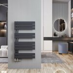 Sche - serviette eau chaude radiateur 899x500mm anthracite asymtrique plates sche - serviettes - ouverture ...