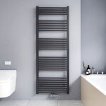 Sche - serviettes  eau chaude vertical radiateur tubes ronds droits 160x60cm anthracite connexion central ...