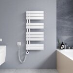 S�che - serviette �lectrique 899 x 400 mm blanc radiateur lames plates s�che - serviettes 400w - led ...