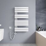 Meykoers sche - serviette lectrique 899 x 500 mm blanc radiateur lames plates sche - serviettes 400w ...