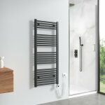 Meykoers s�che - serviettes �lectrique avec �l�ment chauffant thermostat 500w, anthracite radiateur �lectrique ...