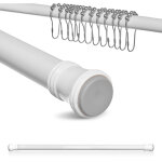 Meykoers tringle � rideau de douche en acier inoxydable 70 - 110cm, blanc barre a rideau de douche sans ...