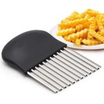 Coupe - frites onduls multifonction en acier inoxydable pour lgumes et oignons noir